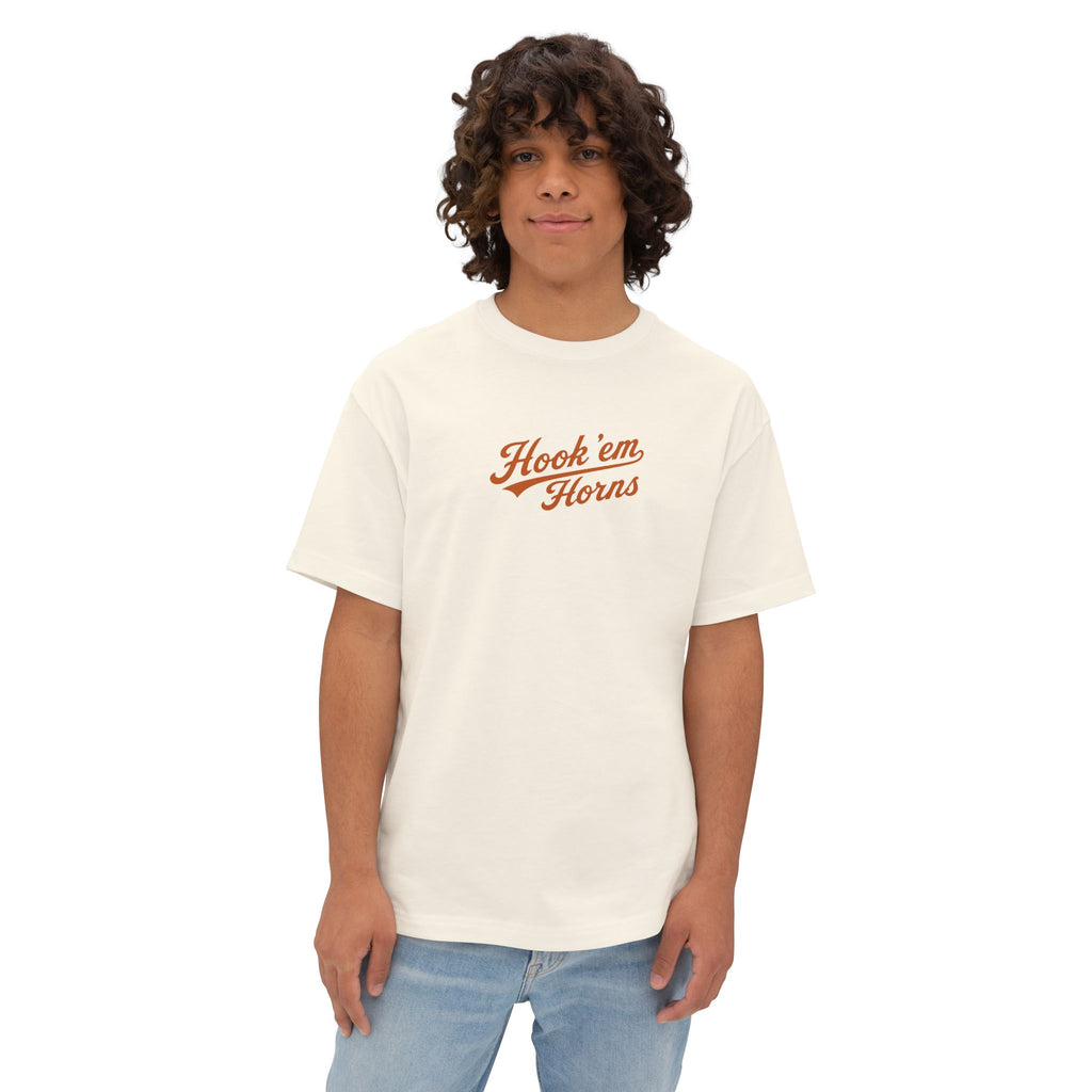 Hook 'Em Horns Tee — Cream Retro Graphic T-Shirt