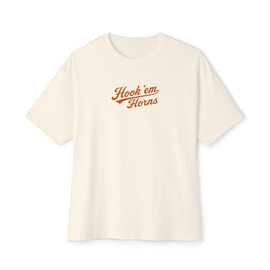 Hook 'Em Horns Tee — Cream Retro Graphic T-Shirt