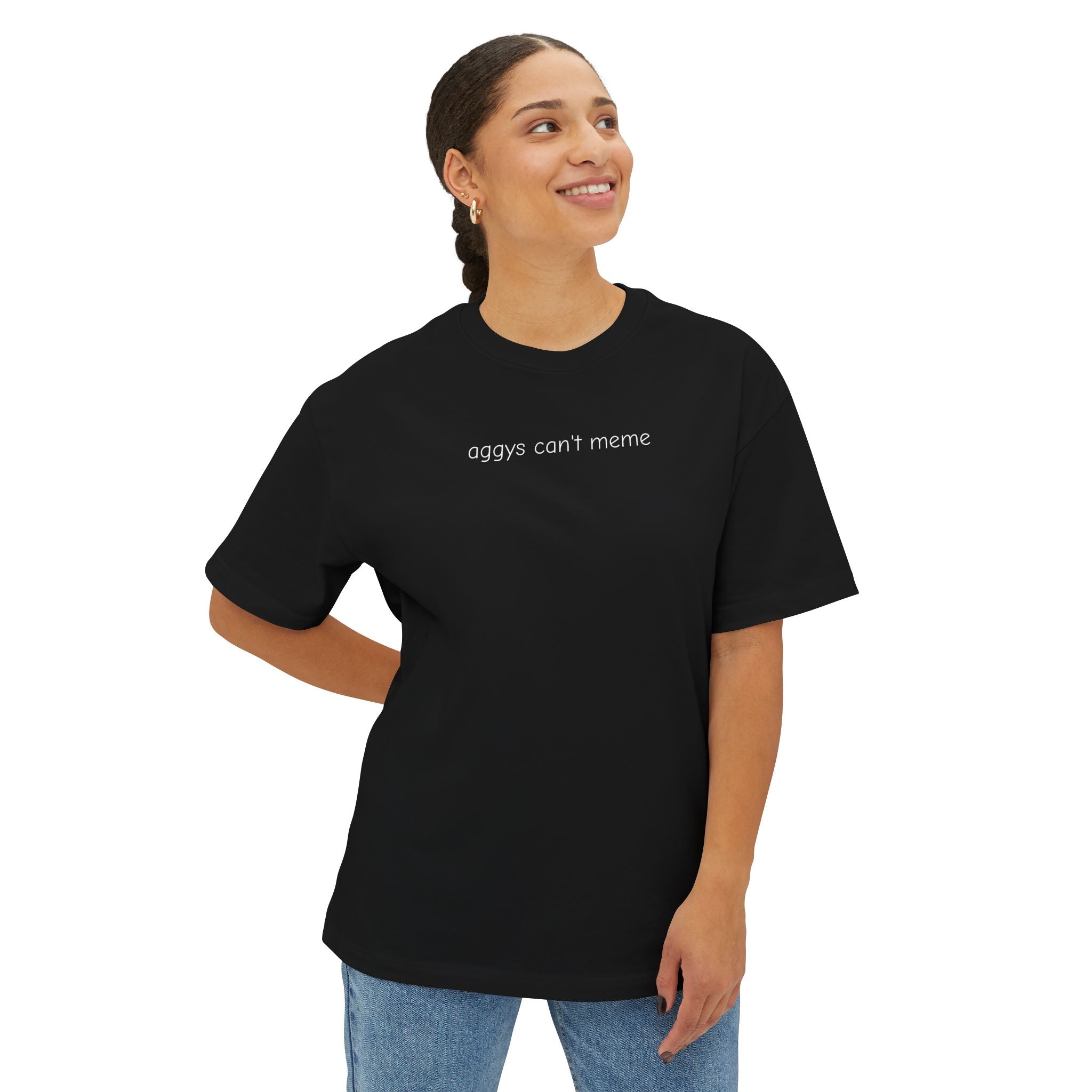 minimalist aggys can't meme tee