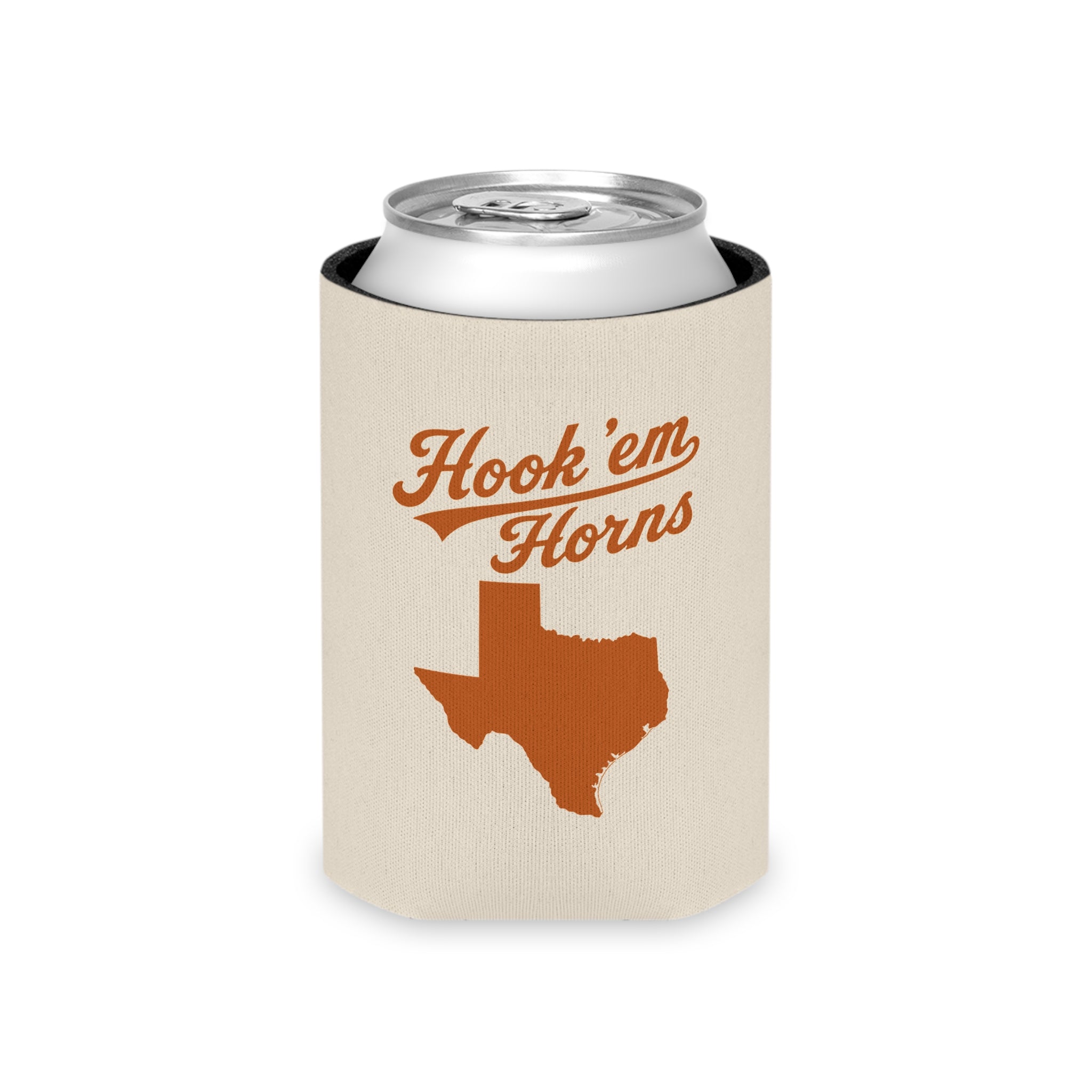 Hook 'em Horns Texas Can Cooler – Longhorn Game Day Koozie